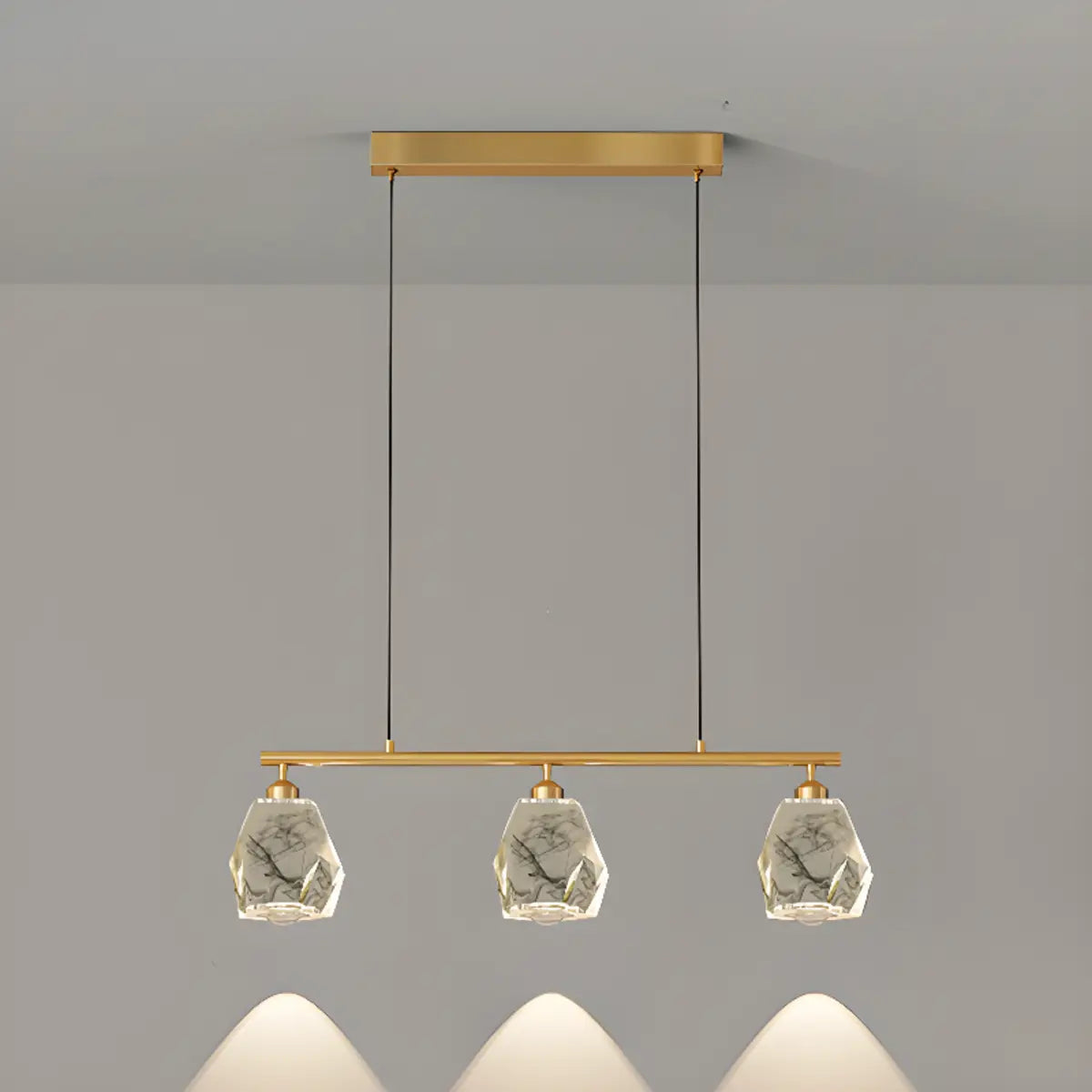 Stylish Gold Geometric Pendant Light Kitchen Island Image - 7