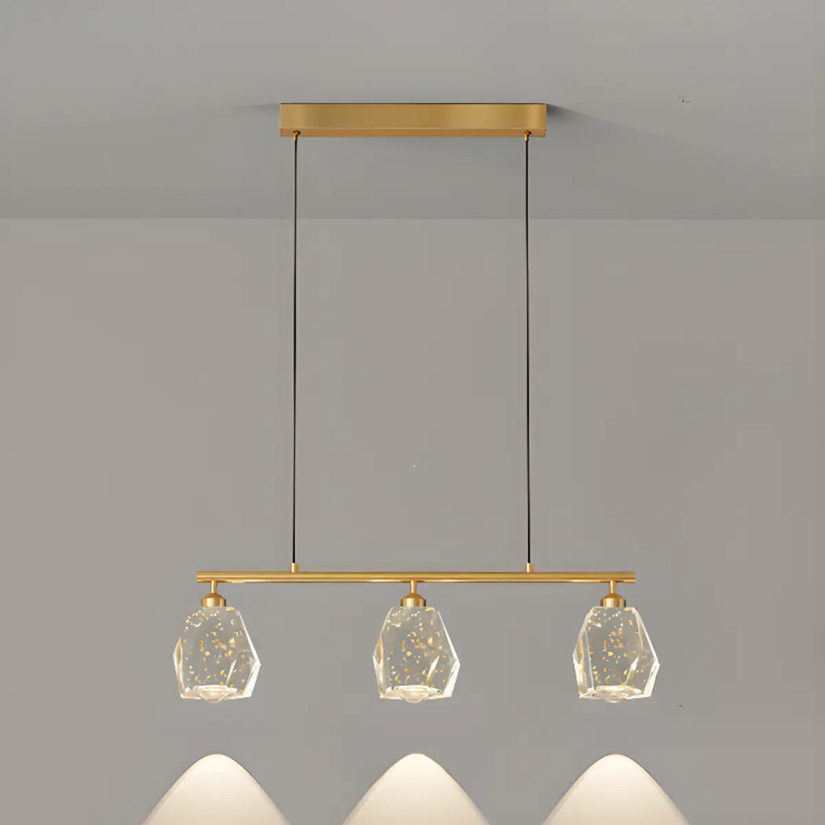 Stylish Gold Geometric Pendant Light Kitchen Island Image - 8