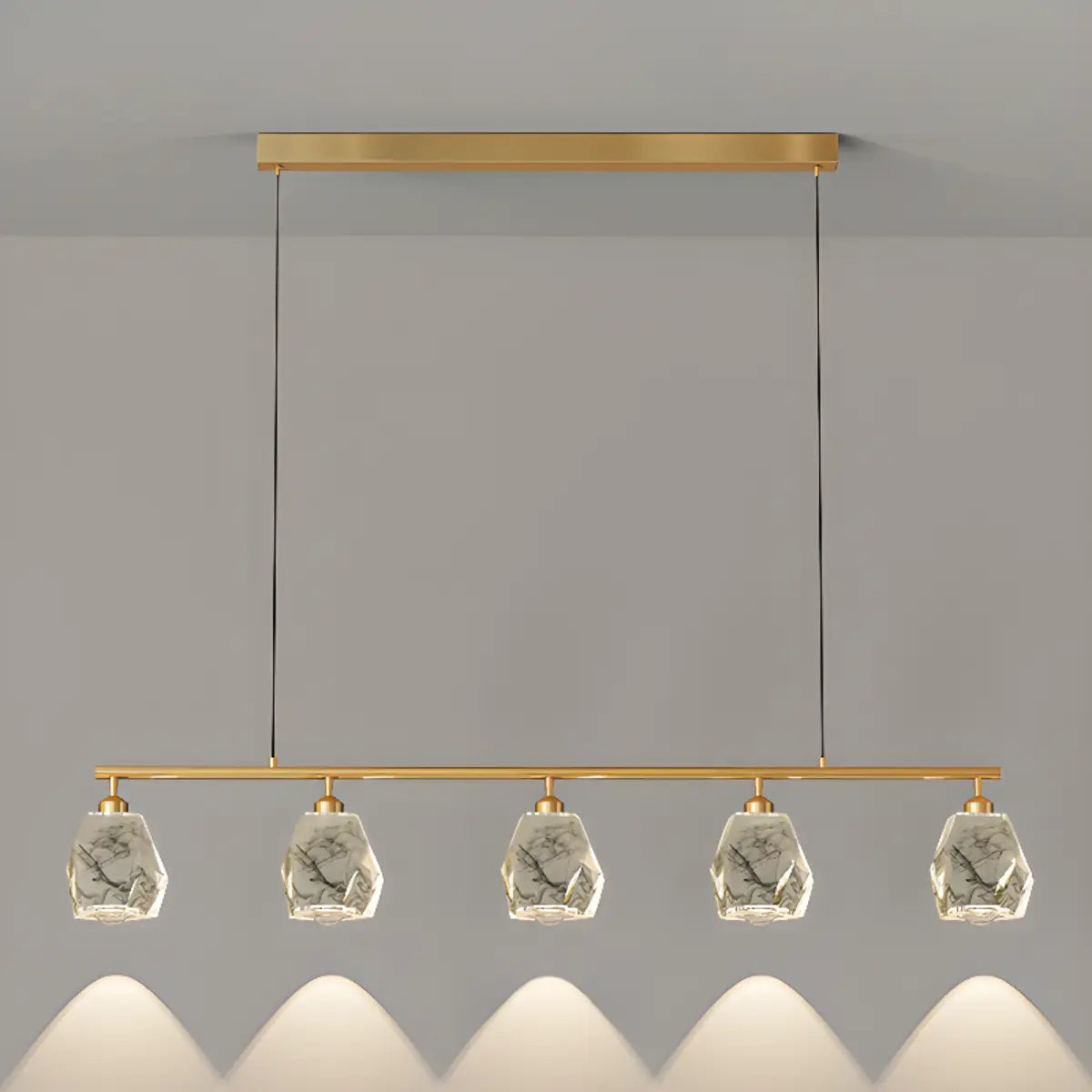Stylish Gold Geometric Pendant Light Kitchen Island Image - 9