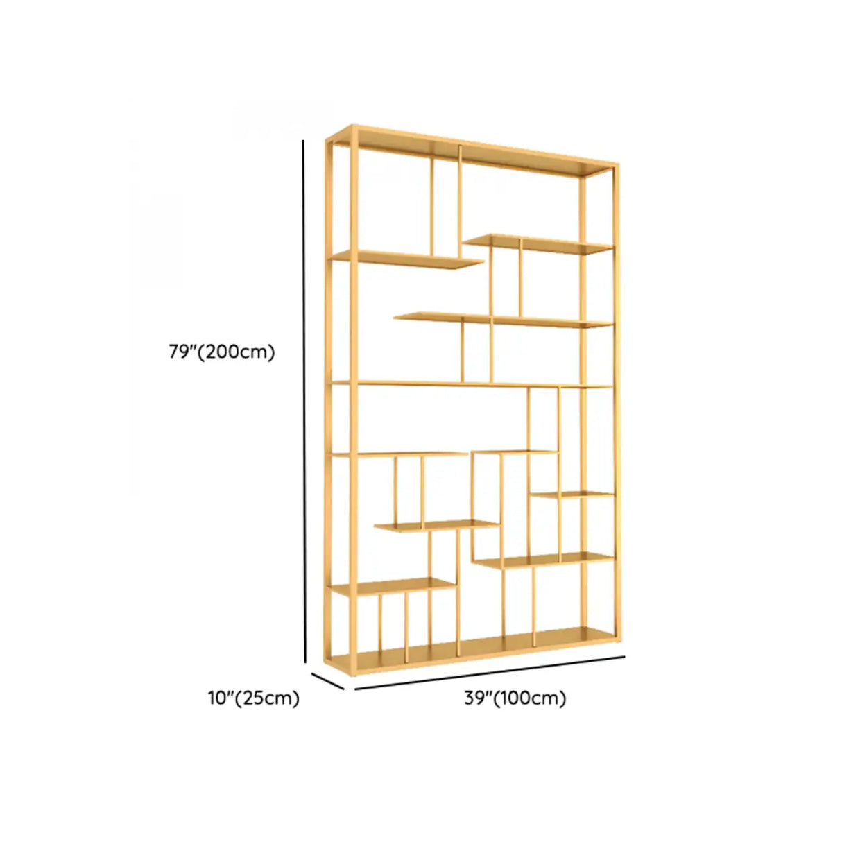 Modern Geometric Metal Gold Etagere Display Bookcase Image - 10