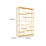 Modern Geometric Metal Gold Etagere Display Bookcase Image - 11