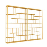 Modern Geometric Metal Gold Etagere Display Bookcase Image - 2