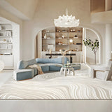 Modern Geometric Pattern Beige Polyester Area Rug Image - 14