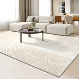 Modern Geometric Pattern Beige Polyester Area Rug Image - 7