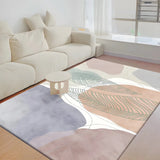 Modern Geometric Polyester Blue Anti-Slip Area Rug Image - 11