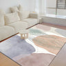 Modern Geometric Polyester Blue Anti-Slip Area Rug Image - 11