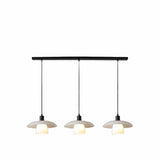 Modern Geometric White Glass Dining Room Pendant Light Image - 7