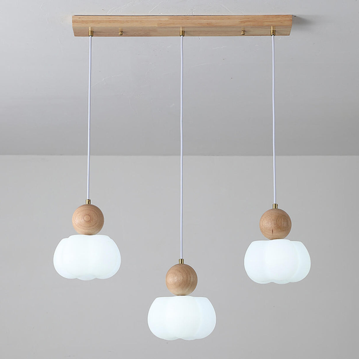 Modern Geometric Wood Dining Room Pendant Light Image - 10