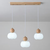 Modern Geometric Wood Dining Room Pendant Light Image - 10