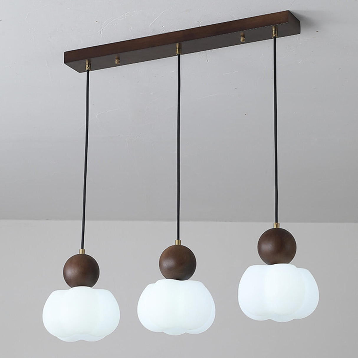 Modern Geometric Wood Dining Room Pendant Light Image - 11