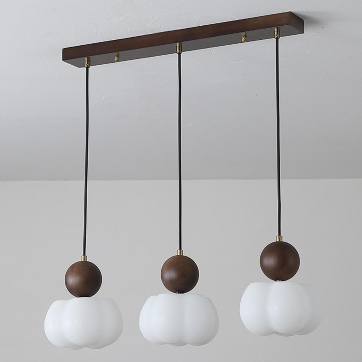 Modern Geometric Wood Dining Room Pendant Light Image - 12