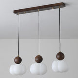 Modern Geometric Wood Dining Room Pendant Light Image - 12
