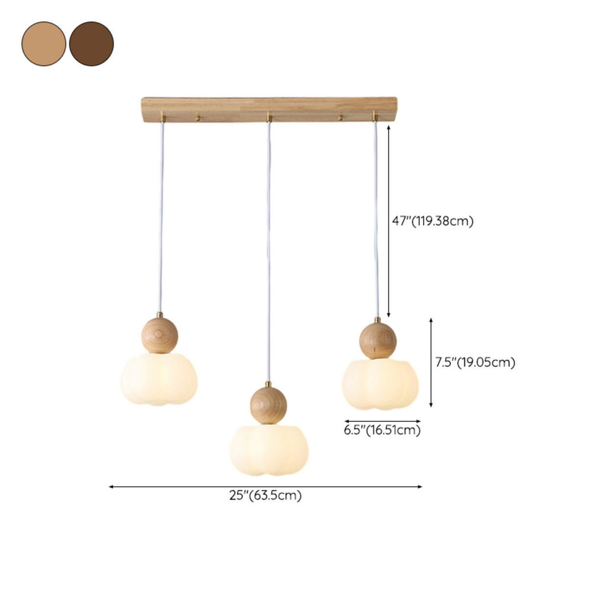 Modern Geometric Wood Dining Room Pendant Light Image - 17