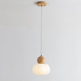 Modern Geometric Wood Dining Room Pendant Light Image - 2