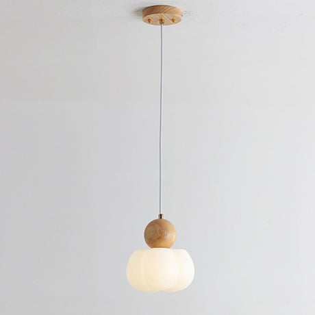 Modern Geometric Wood Dining Room Pendant Light Image - 2