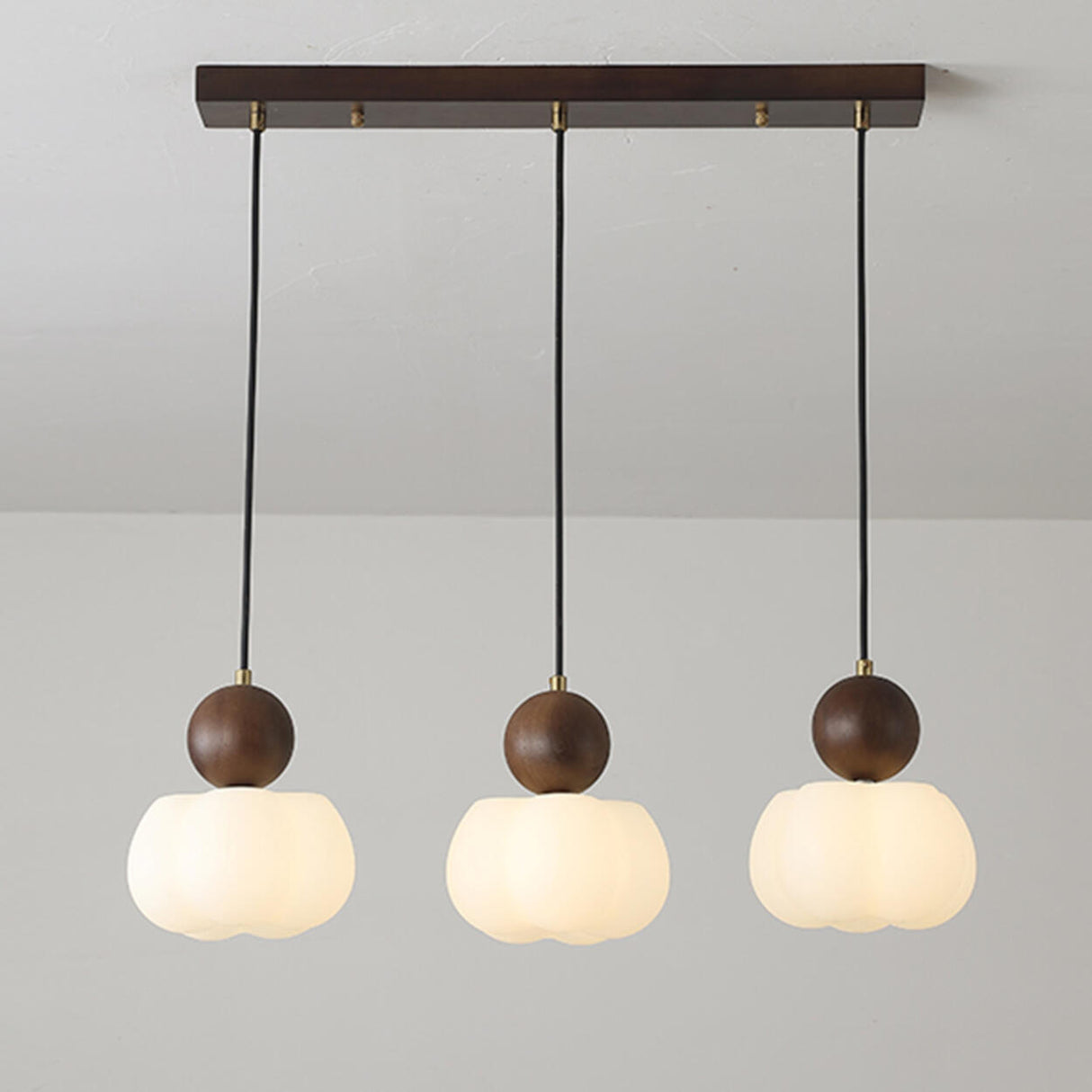 Modern Geometric Wood Dining Room Pendant Light Image - 7