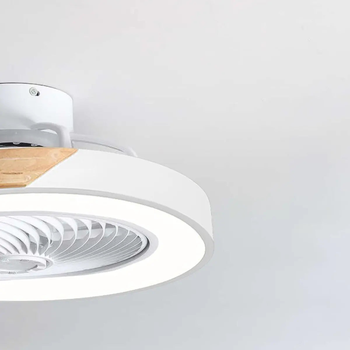 Modern Circular Wood LED Ceiling Fan Light 52-Inch Image - 11