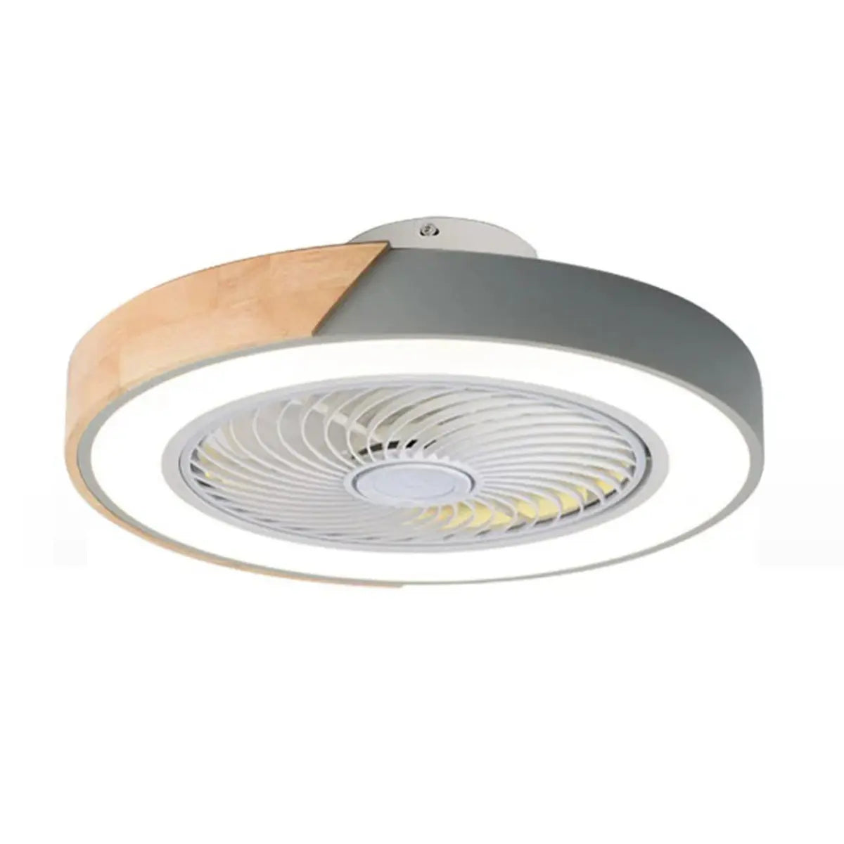 Modern Circular Wood LED Ceiling Fan Light 52-Inch Image - 12