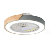 Modern Circular Wood LED Ceiling Fan Light 52-Inch Image - 12