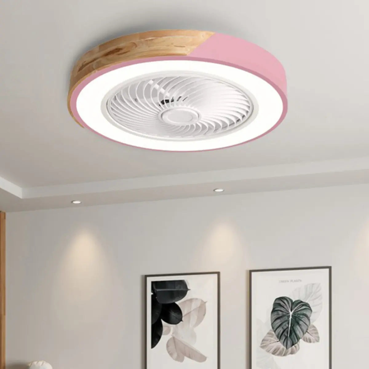 Modern Circular Wood LED Ceiling Fan Light 52-Inch Image - 13