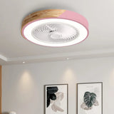 Modern Circular Wood LED Ceiling Fan Light 52-Inch Image - 13