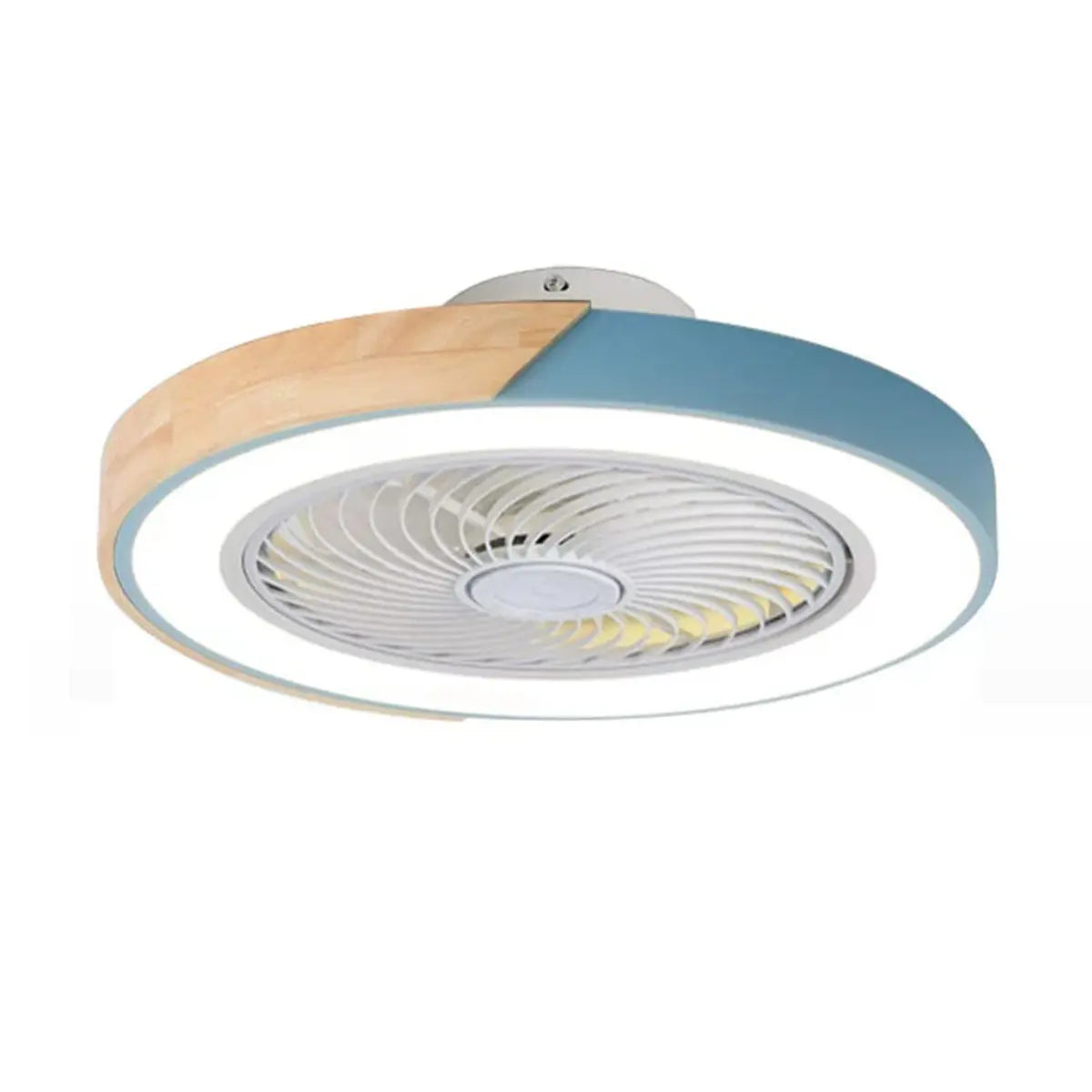 Modern Circular Wood LED Ceiling Fan Light 52-Inch Image - 16