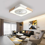 Modern Circular Wood LED Ceiling Fan Light 52-Inch Image - 1