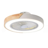 Modern Circular Wood LED Ceiling Fan Light 52-Inch Image - 2