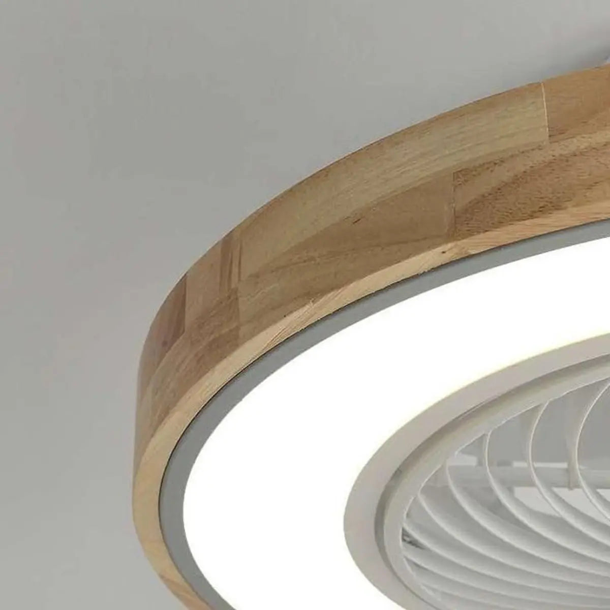 Modern Circular Wood LED Ceiling Fan Light 52-Inch Image - 6