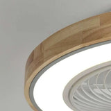 Modern Circular Wood LED Ceiling Fan Light 52-Inch Image - 6