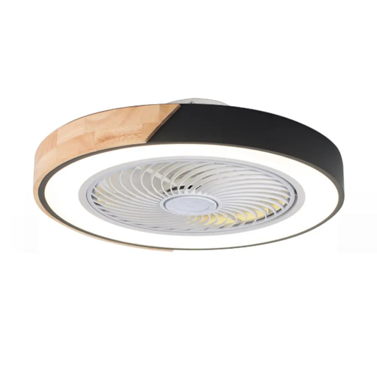 Modern Circular Wood LED Ceiling Fan Light 52-Inch Image - 8
