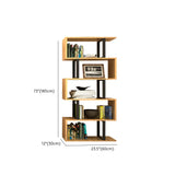 Modern Geometric Wood Grain Vertical Storage Bookcase Image - 19