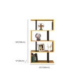Modern Geometric Wood Grain Vertical Storage Bookcase Image - 23