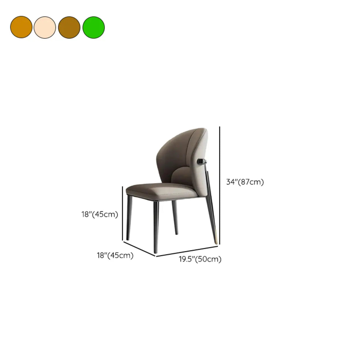 Modern Glam Faux Leather Upholstered Back Armless Dining Chair Image - 17