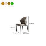 Modern Glam Faux Leather Upholstered Back Armless Dining Chair Image - 17