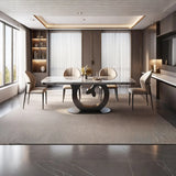 Modern Glam Faux Leather Upholstered Back Armless Dining Chair Image - 6