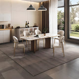 Modern Glam Faux Leather Upholstered Back Armless Dining Chair Image - 8