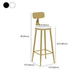 Modern Glam 	Round Low Back Gold Metal Armless Bar Stool #size