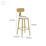 Modern Glam 	Round Low Back Gold Metal Armless Bar Stool Image - 11