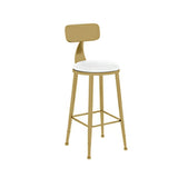 Modern Glam 	Round Low Back Gold Metal Armless Bar Stool Image - 5