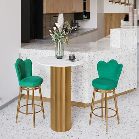 Modern Glam Scratch Resistant White Stone Bar Table Image - 1