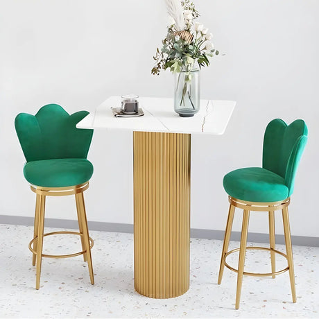 Modern Glam Scratch Resistant White Stone Bar Table Image - 2