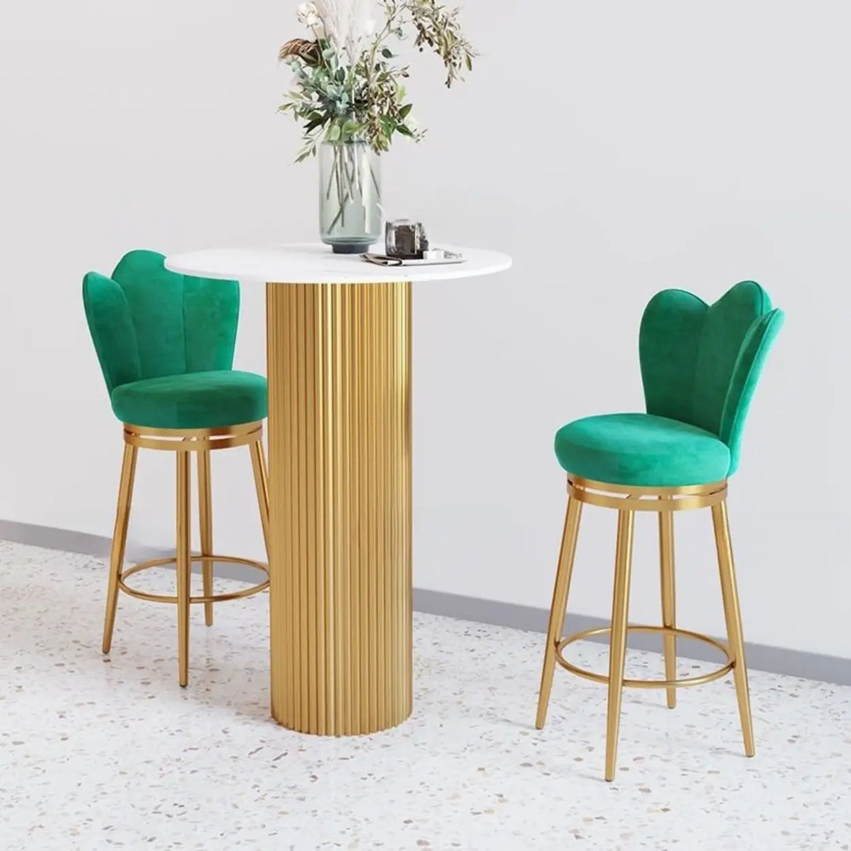 Modern Glam Scratch Resistant White Stone Bar Table Image - 3