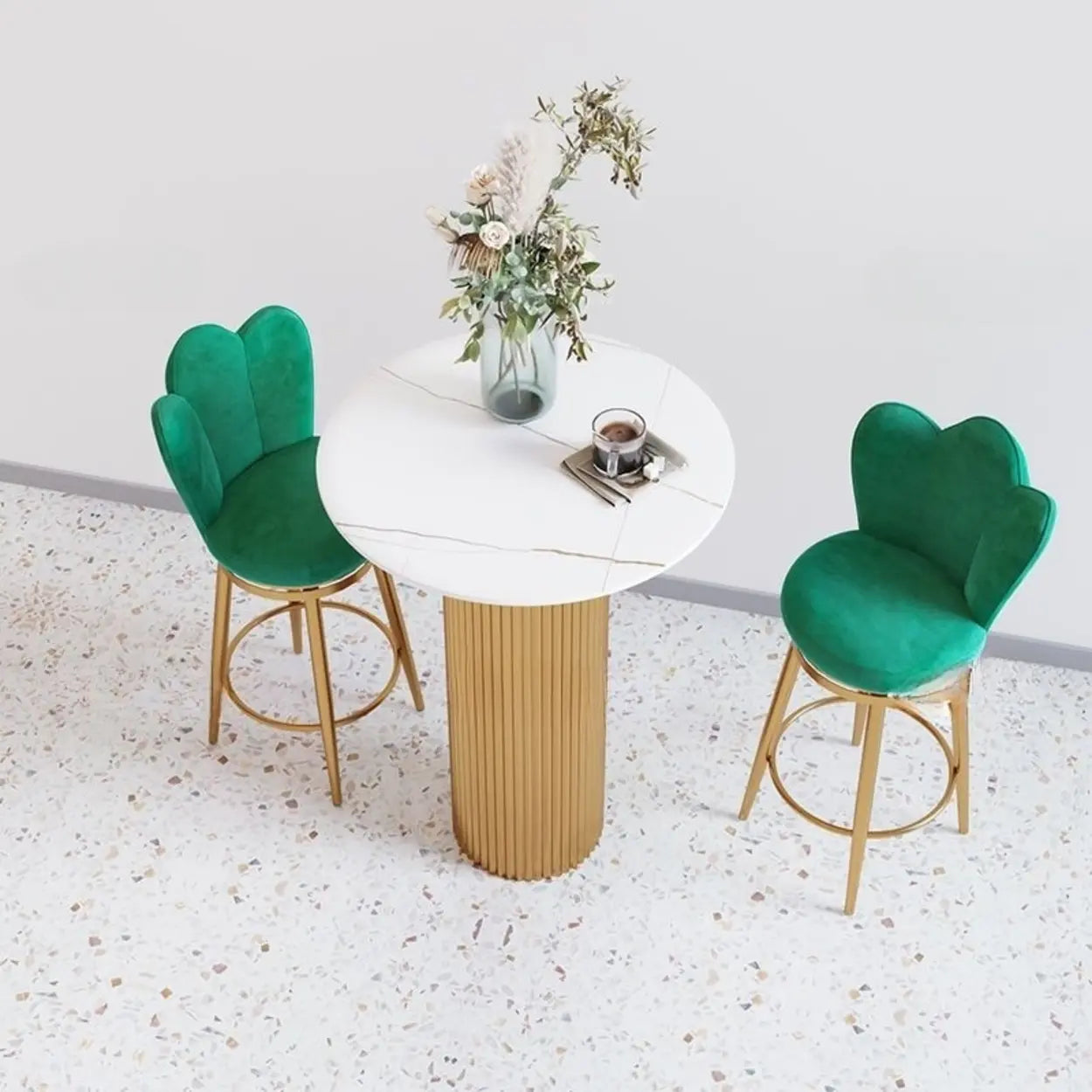 Modern Glam Scratch Resistant White Stone Bar Table Image - 4