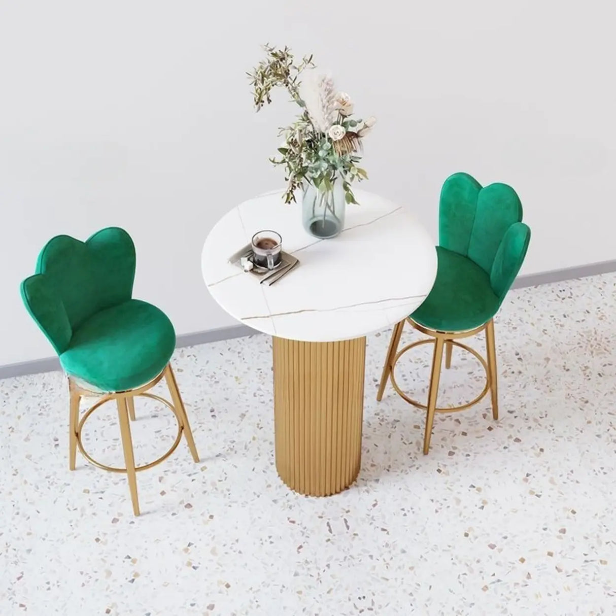 Modern Glam Scratch Resistant White Stone Bar Table Image - 5