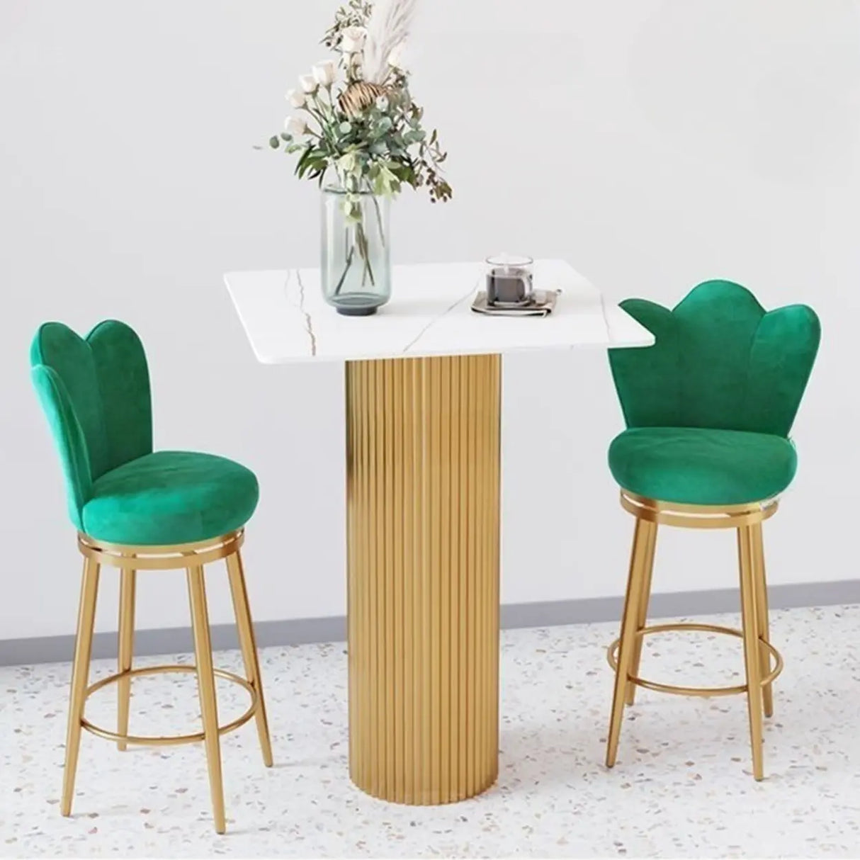 Modern Glam Scratch Resistant White Stone Bar Table Image - 6