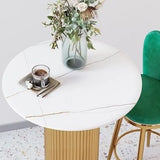Modern Glam Scratch Resistant White Stone Bar Table Image - 8