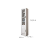 Modern Glass Doors White Vertical Wood Storage Bookcase #size