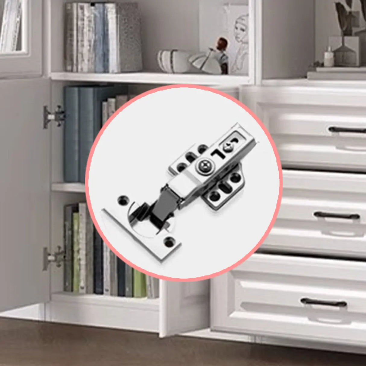 Modern Glass Doors White Vertical Wood Storage Bookcase Image - 8