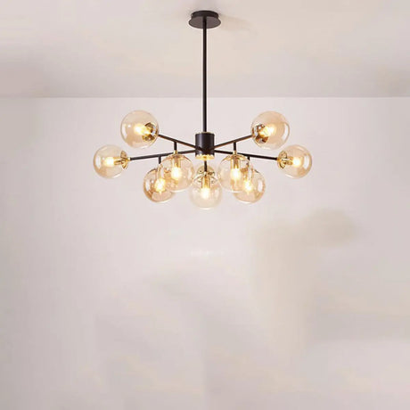 8-Light Modern Sputnik Glass Globe Chandelier Image - 2